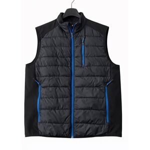 Propel Outdoor Vest Black Blue Zipped Pockets Duck Down Insulation Bass XXL